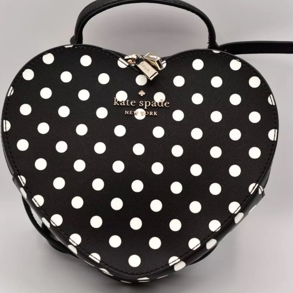 Kate Spade purse Love Shack Heart handbag crossbody in polka dots NWT - Picture 2 of 10
